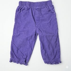 VTG B Kids Purple Corduroy Ruffle Hem Pants 12M